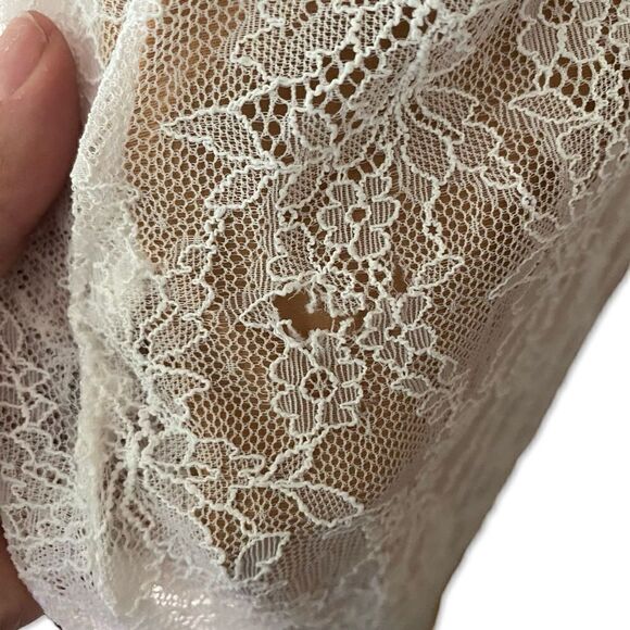 Michael Costello x Revolve Noa Midi Dress white lace stretch strapless $238 XXS - Picture 9 of 12